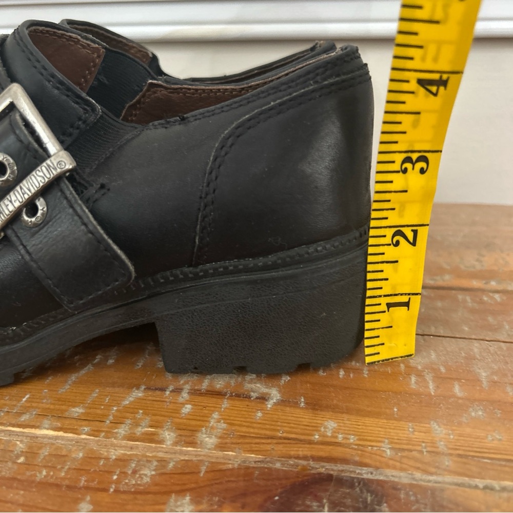 Harley Davidson Clogs Womens Size 7 Black Leather Slip On Shoes Biker Platform - Picture 13 of 13